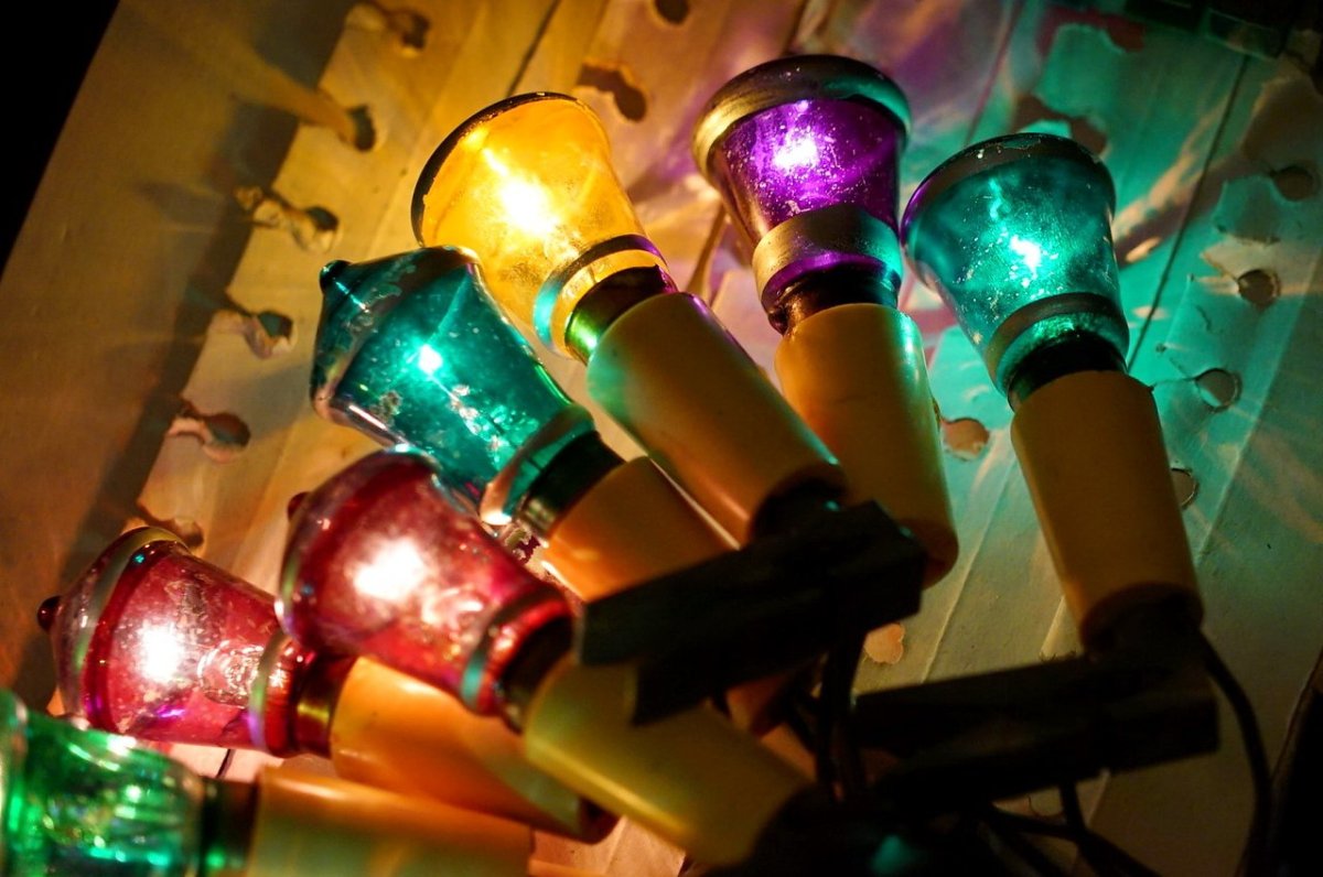 Электрогирлянда фигурных елочных ламп МЭЛЗ 1950-Е 60-Е Г.Г