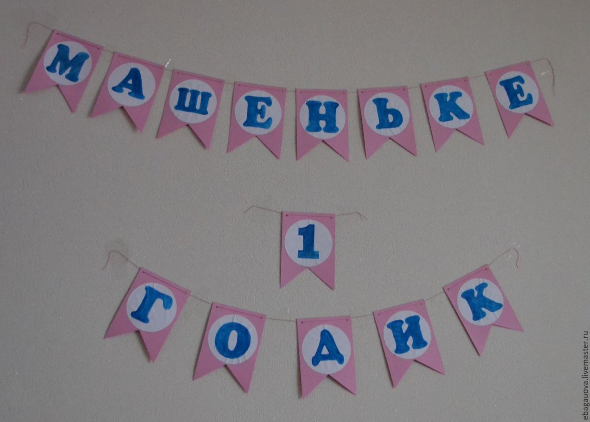 Растяжка флажки с днем рождения