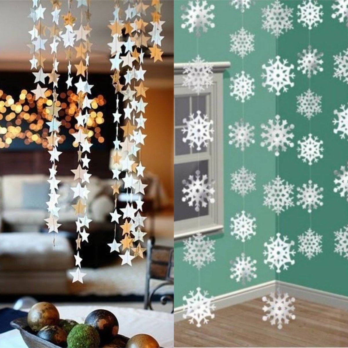 Новогодняя гирлянда из снежинок