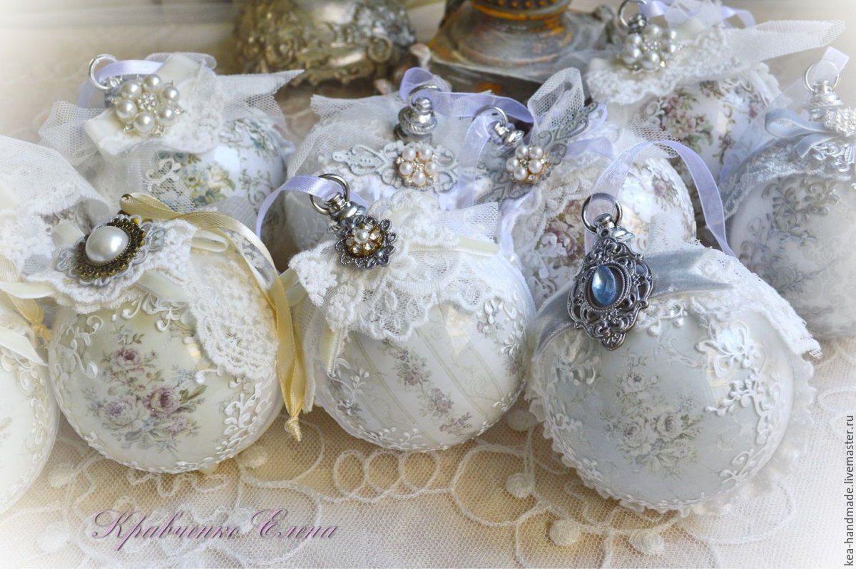 Елочные игрушки шебби Шик