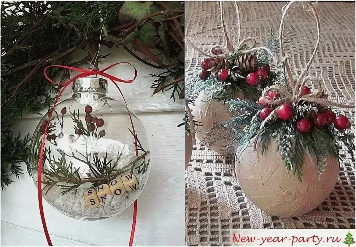 Декор пластиковых елочных шаров