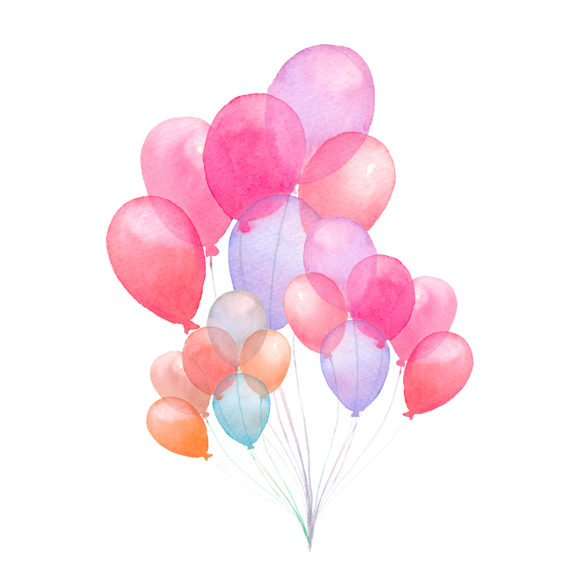 Воздушные шарики акварель