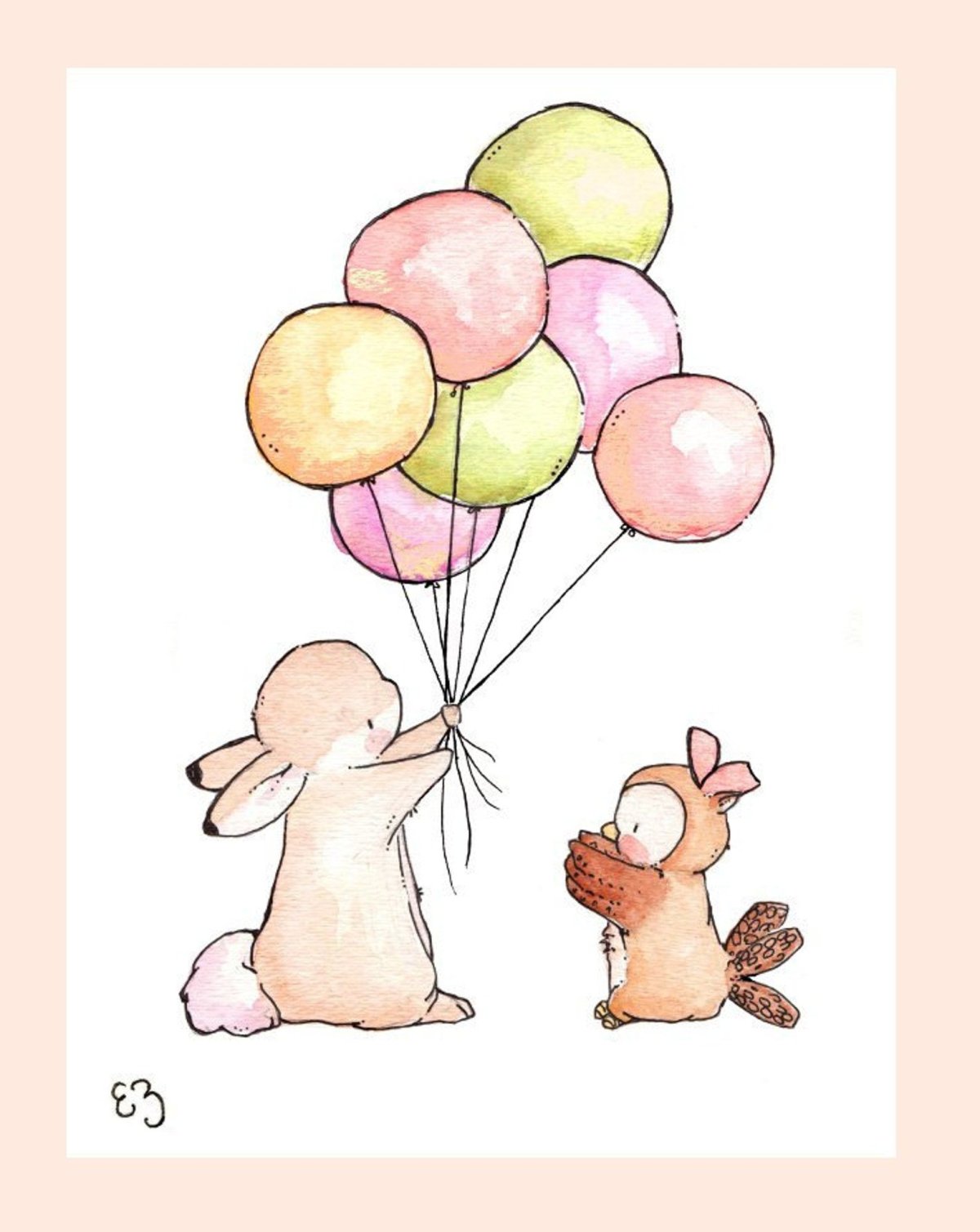 Зайчик с шариками