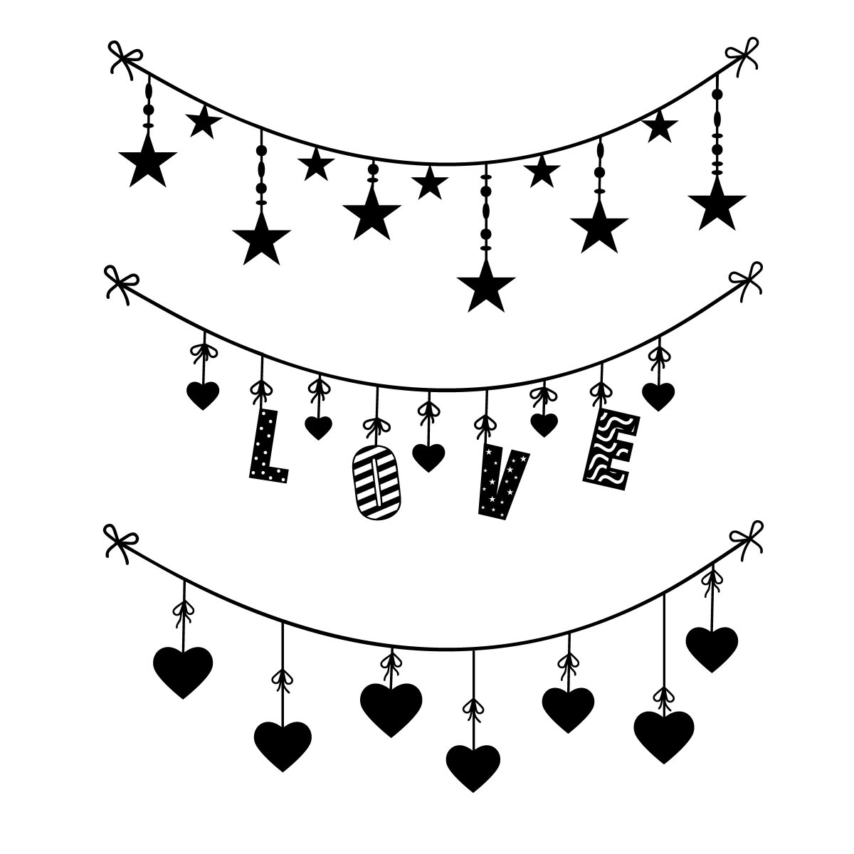 Гирлянда чб