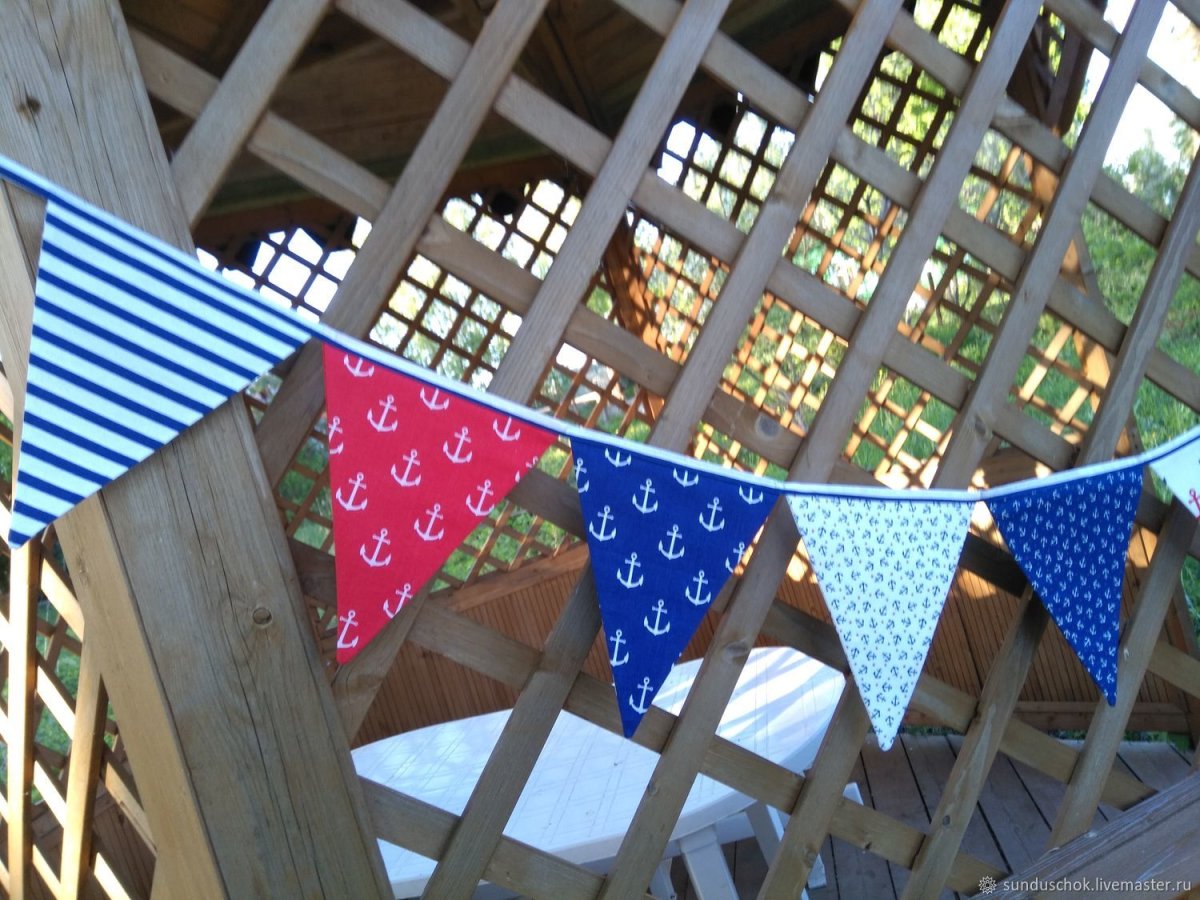Флажки гирлянда в морском стиле