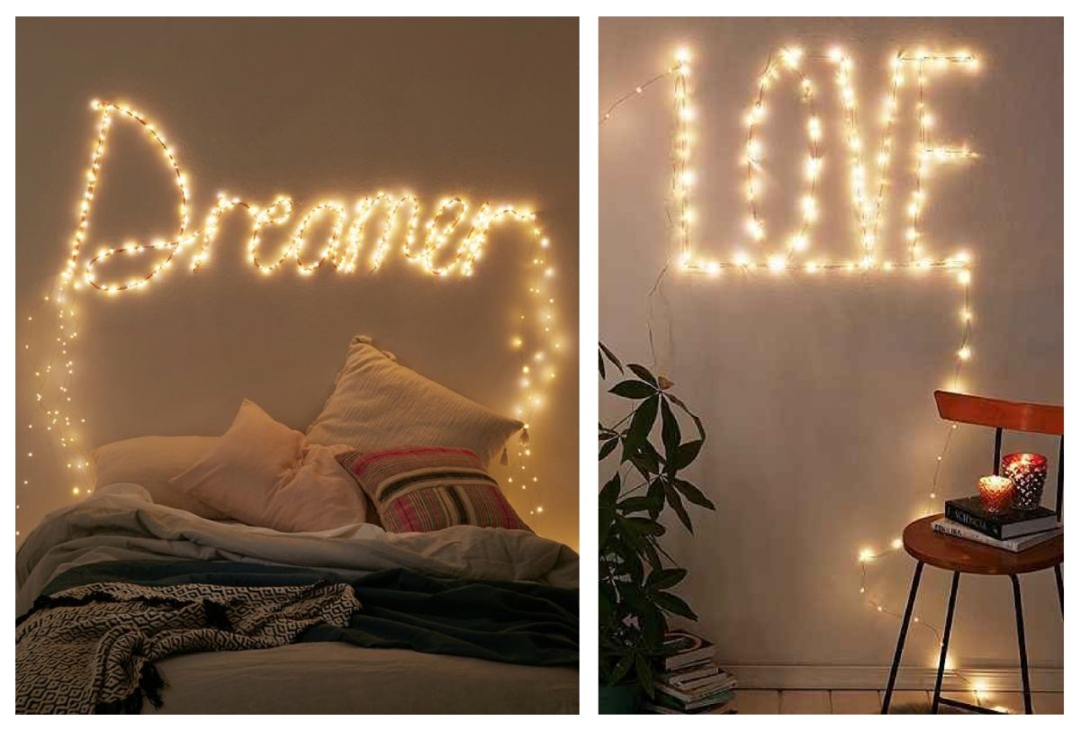 Гирлянду на стену красиво