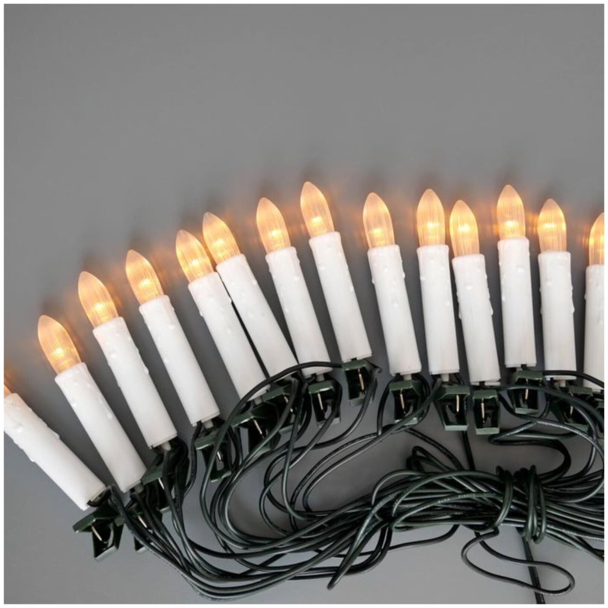 Гирлянда свечи мерцающий огонь 20 ламп 5.7 м зеленый ПВХ Snowhouse