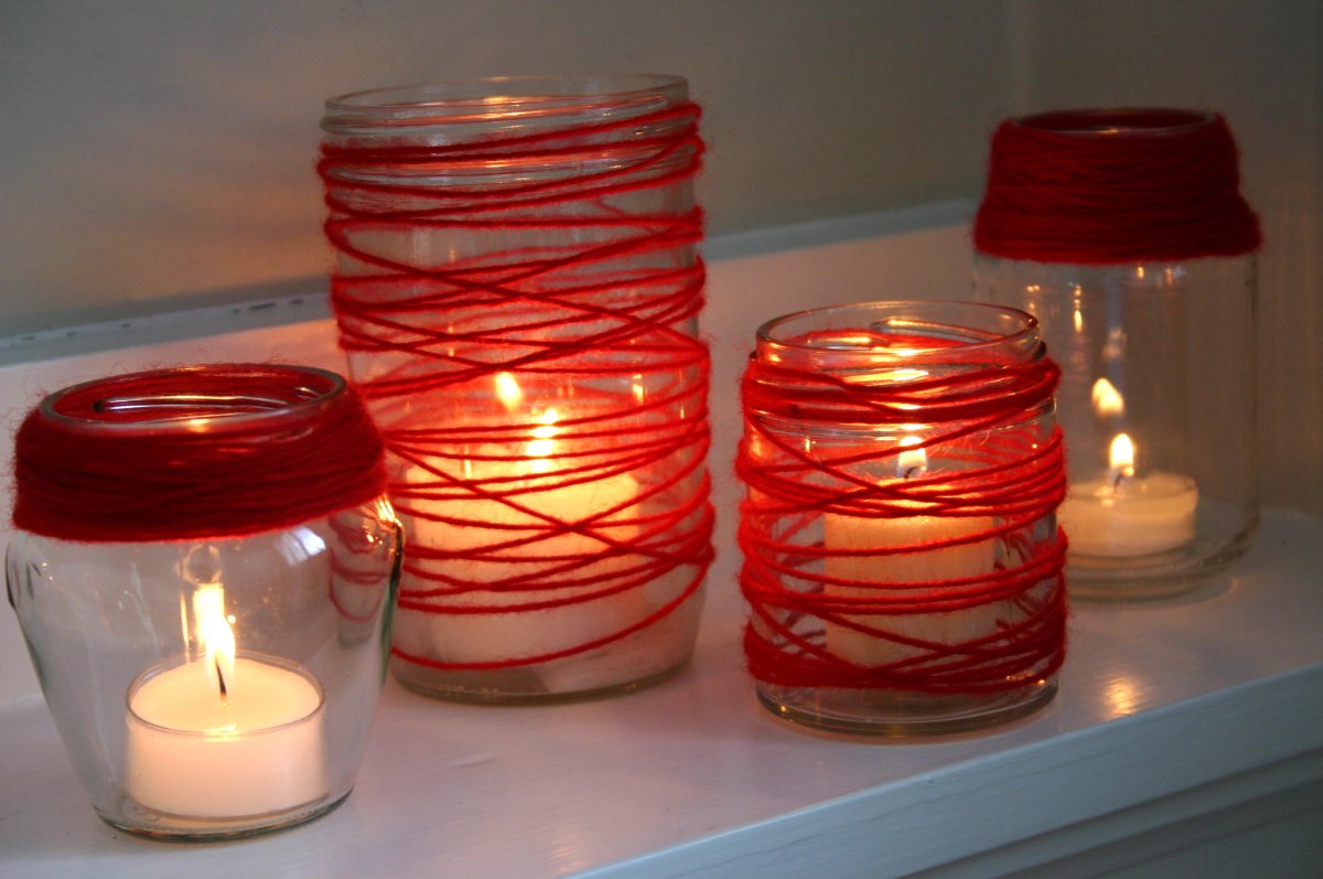 Подсвечник из банки