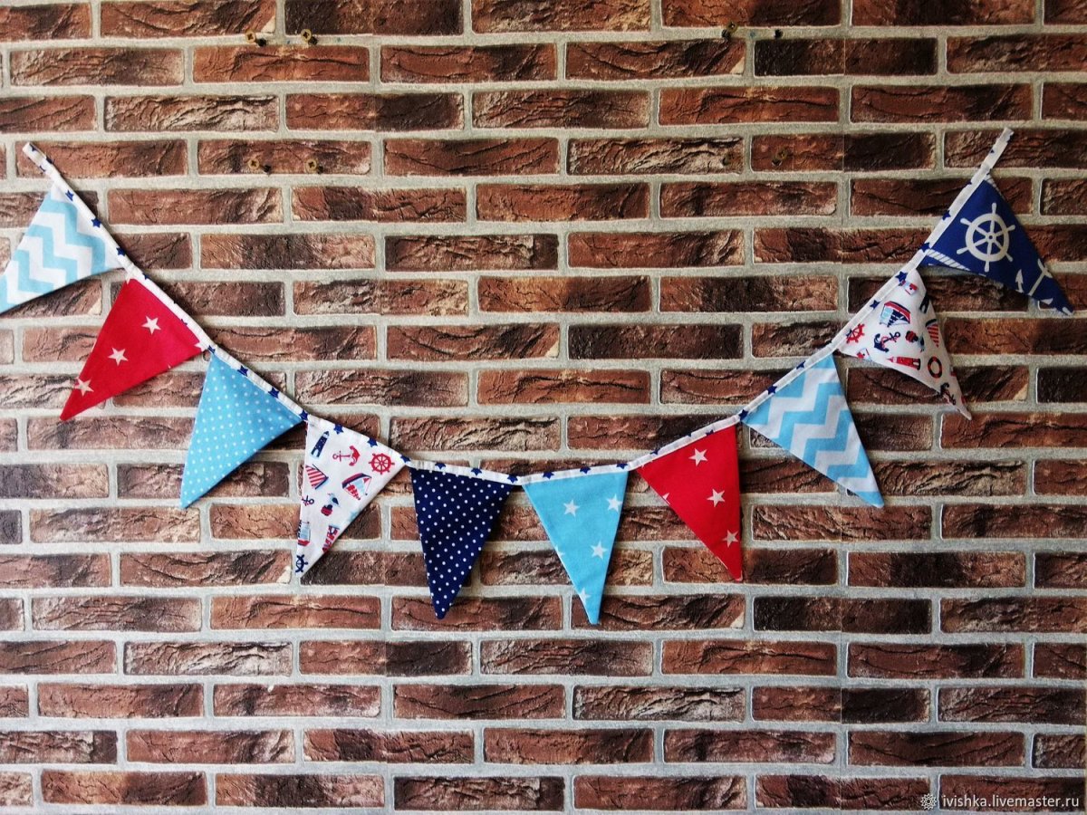 Флажки гирлянда в морском стиле