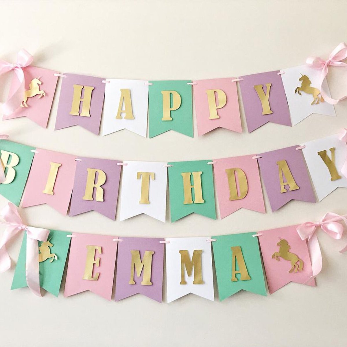 Бумажная гирлянда с днем рождения