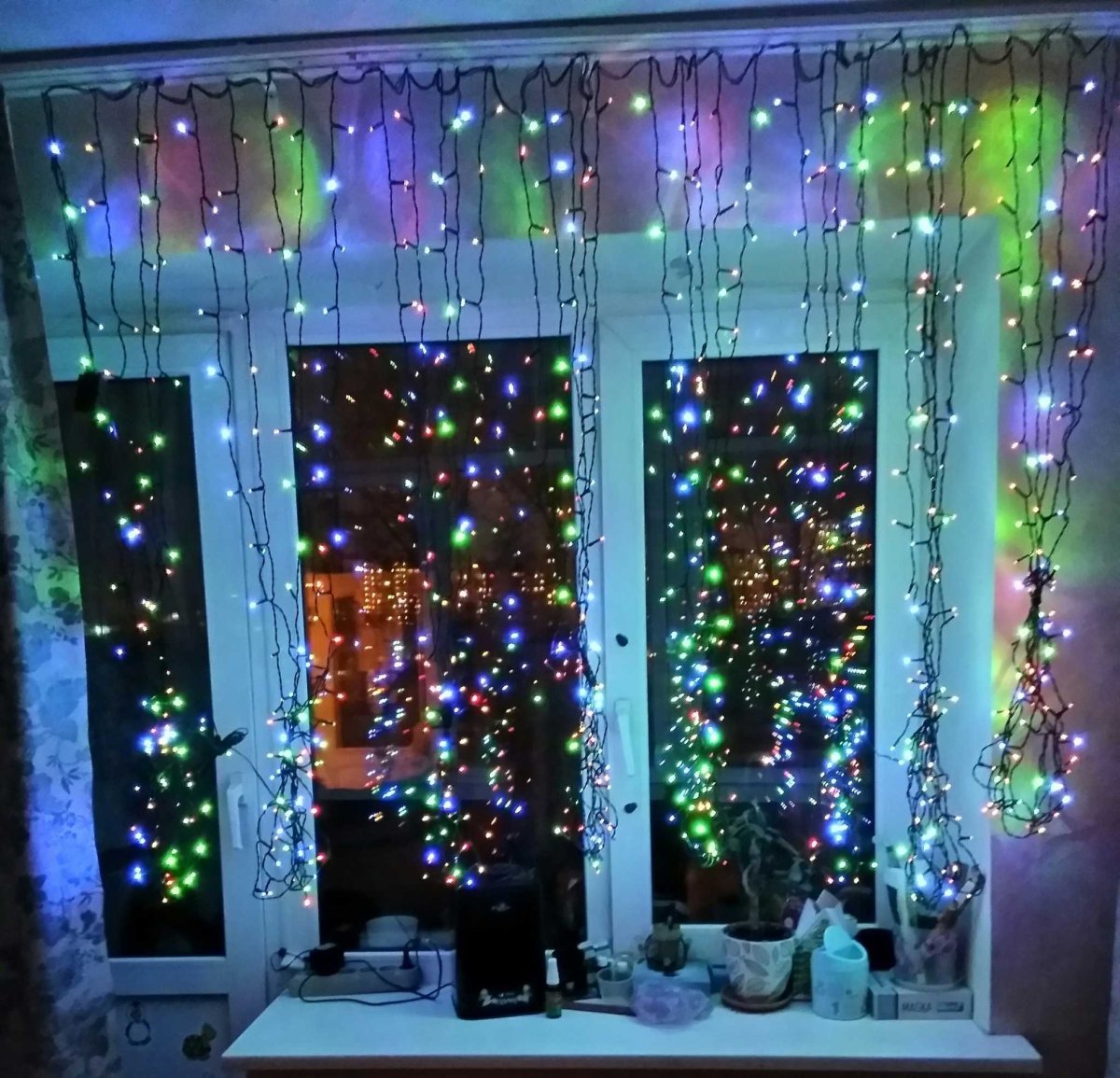 Новогодние гирлянды на окна