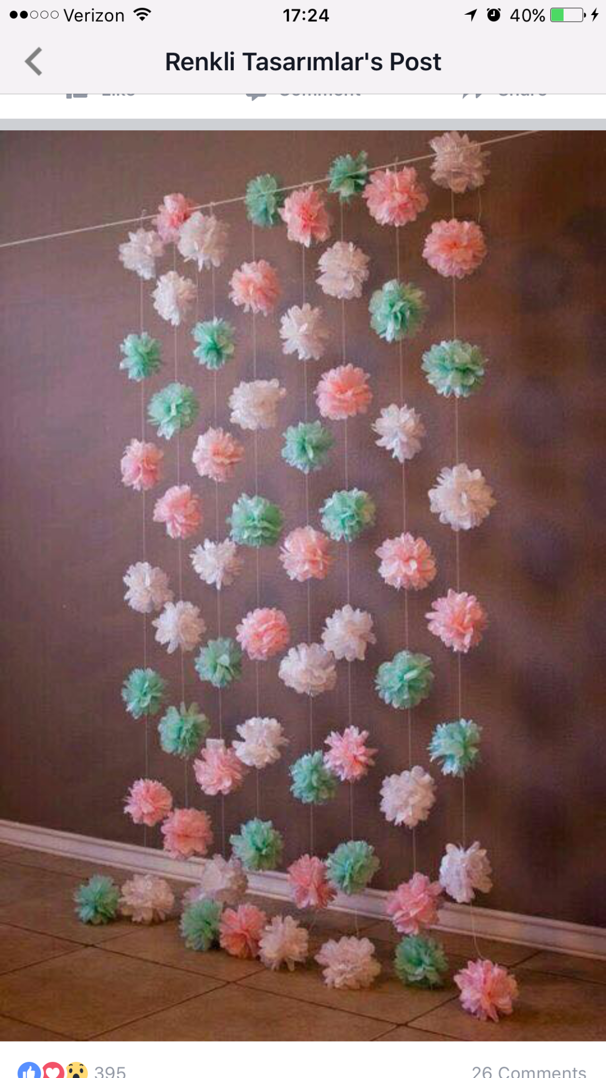 Гирлянда из бумажных цветов