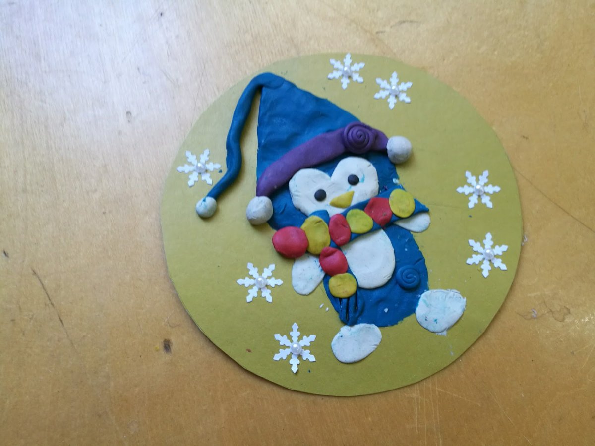 Пластилинография новый год