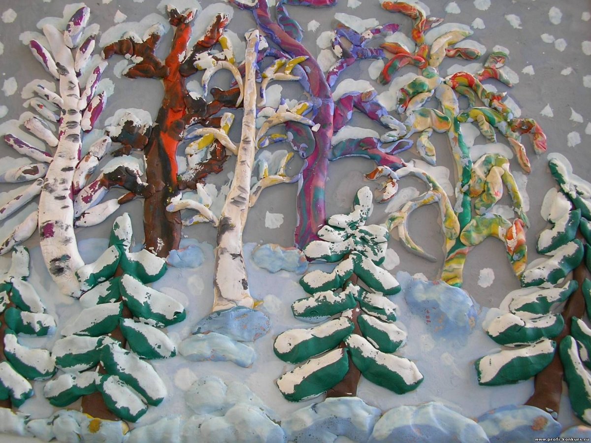 Пластилинография Зимушка зима