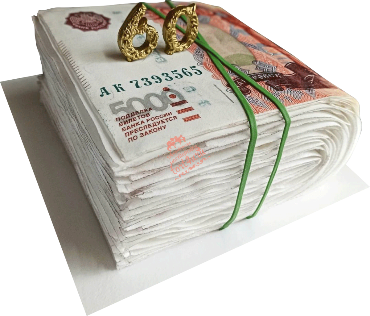 Торт в виде пачки денег