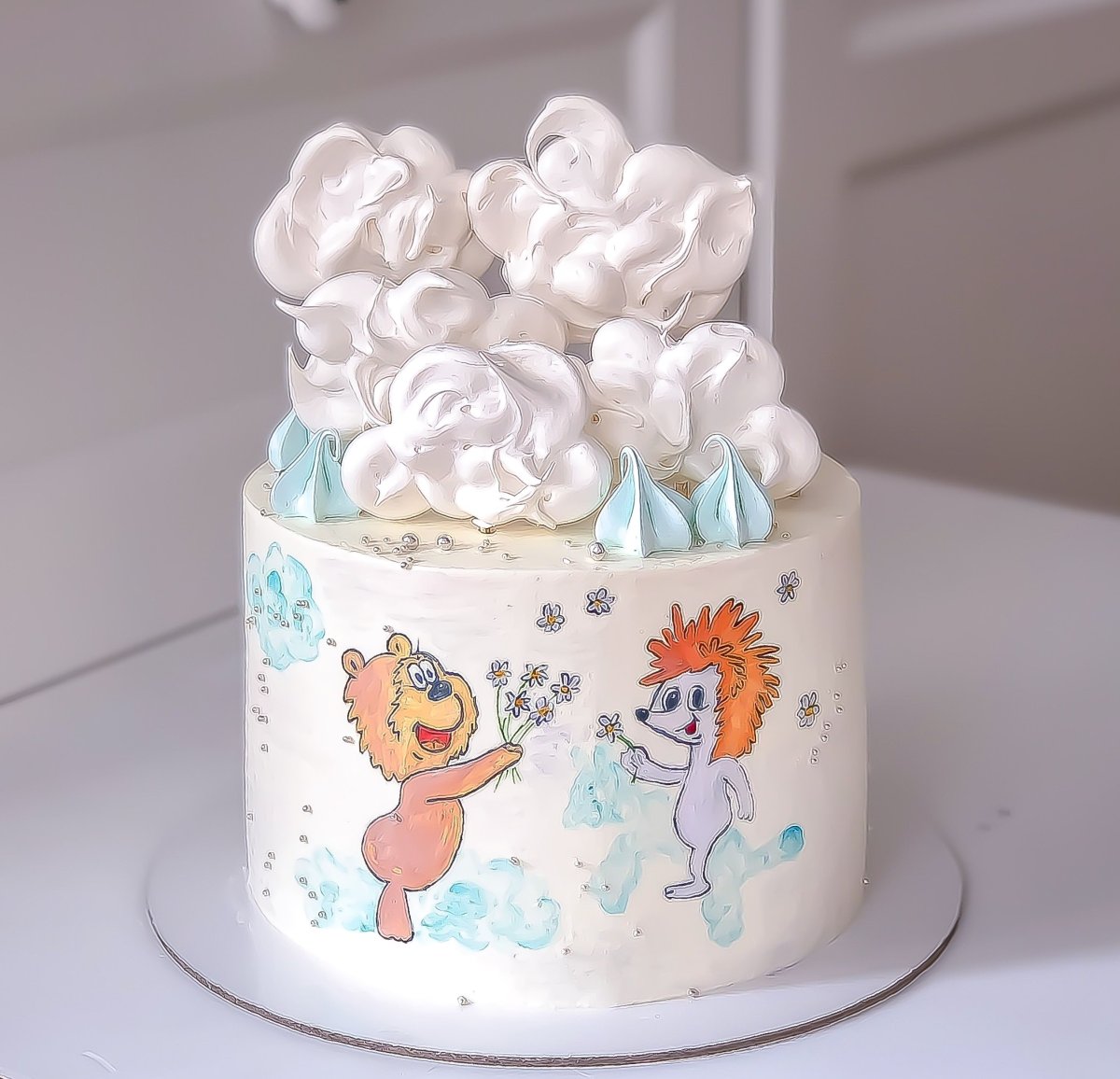 Облака из безе для украшения торта