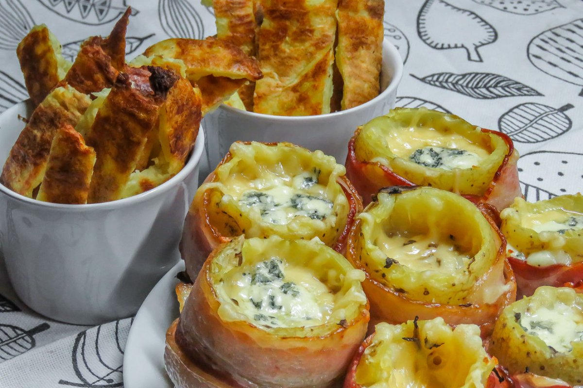 Картофель запеченыйс беконом