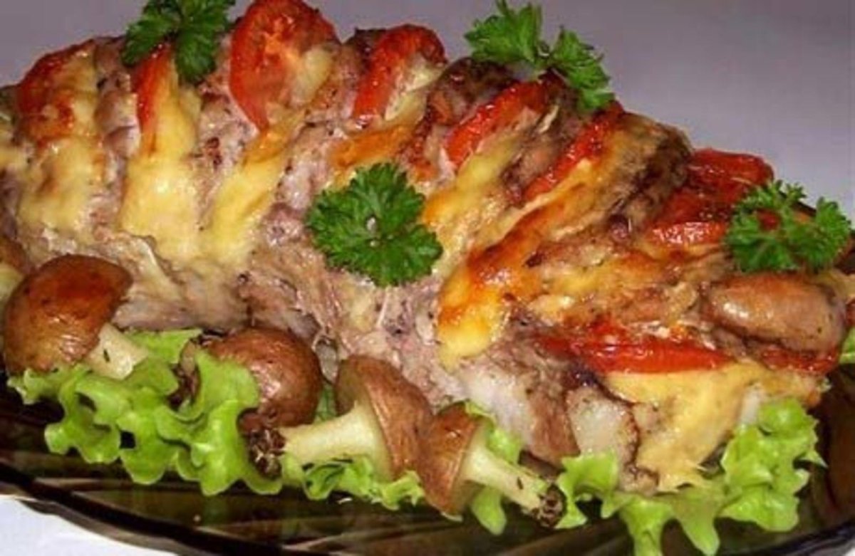 Мясо гармошкой в духовке из свинины