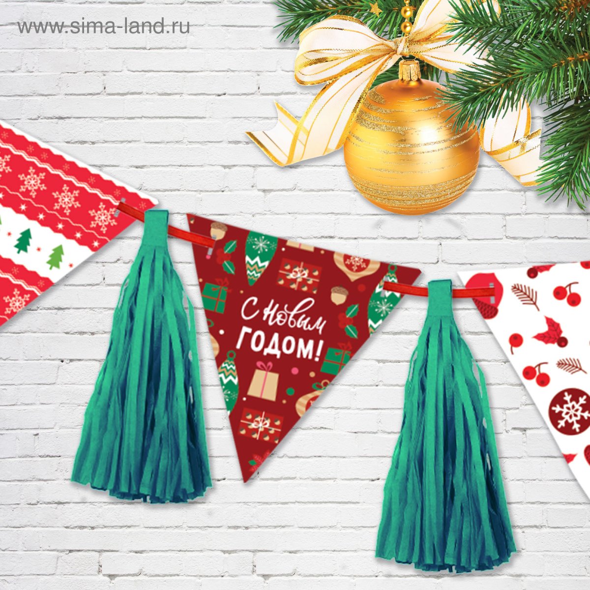 Растяжка на стену с новым годом