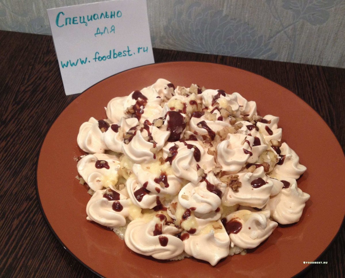 Торт из безе Графские развалины со сгущенкой