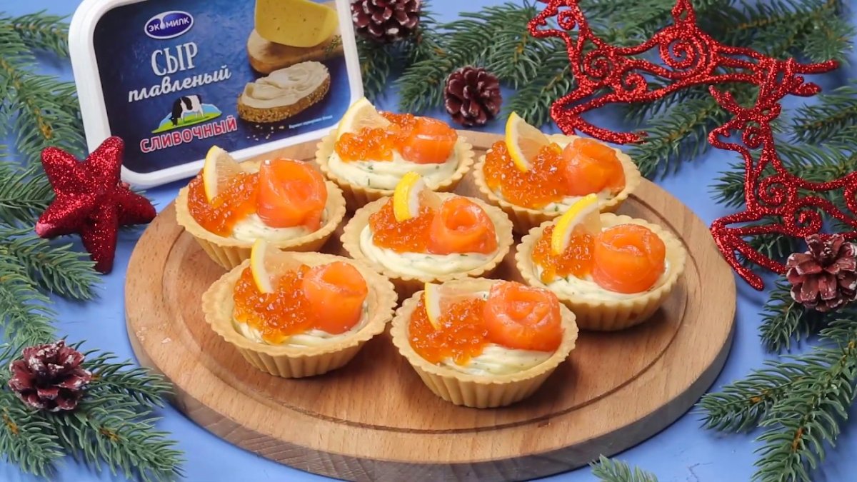 Тарталетки с красной икрой