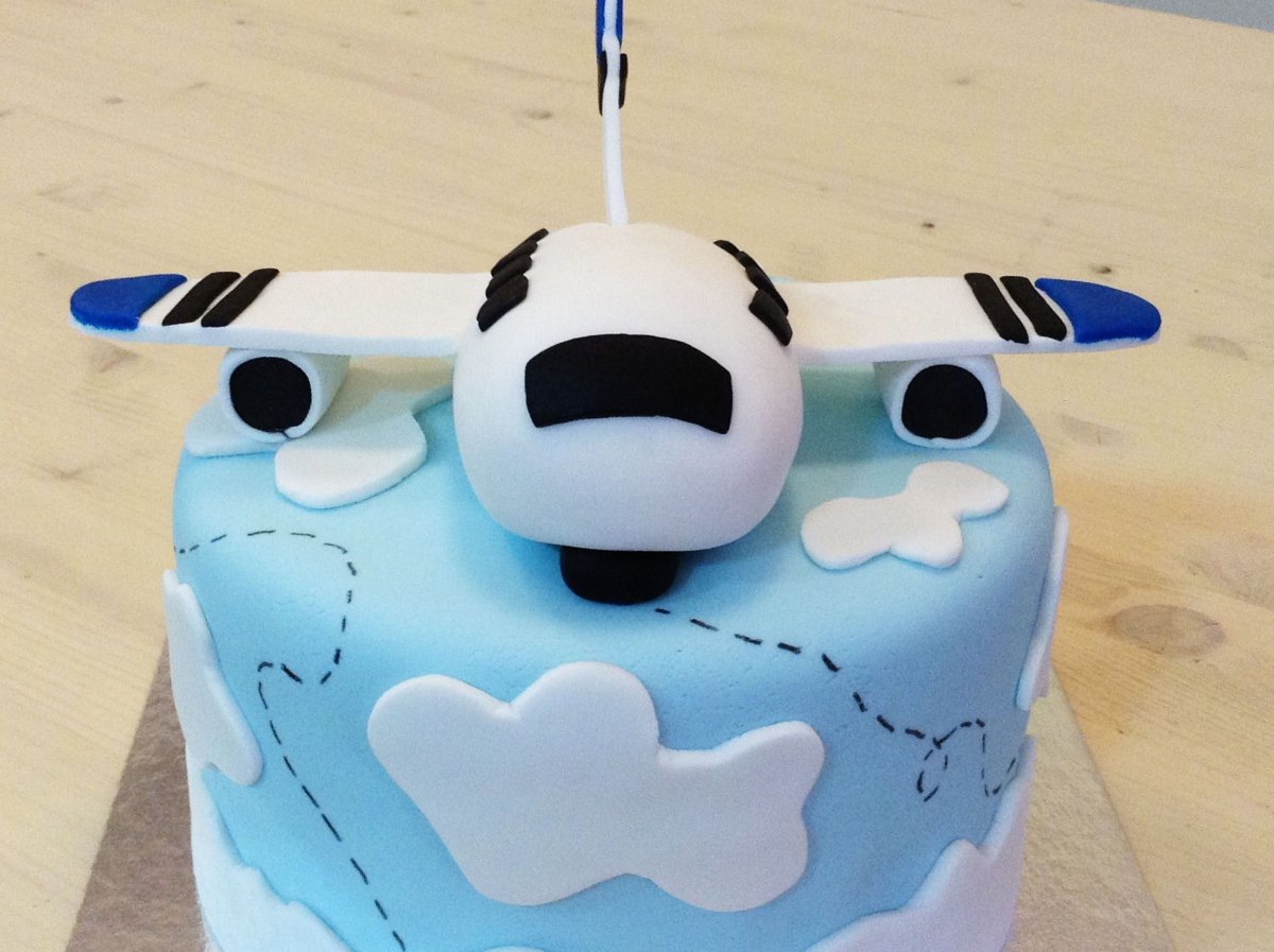 Торт с самолетом истребителем