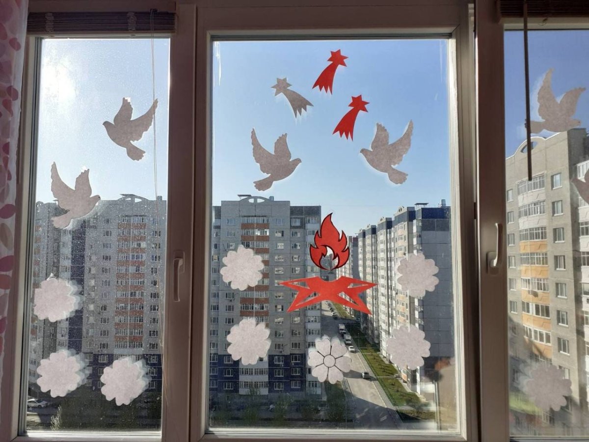 Украшение окон на новый год