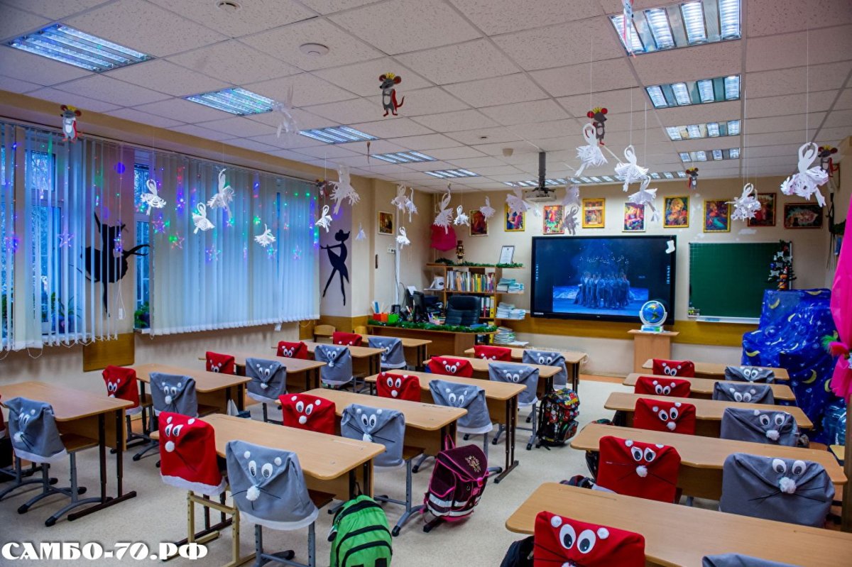 Украсить зал к новому году