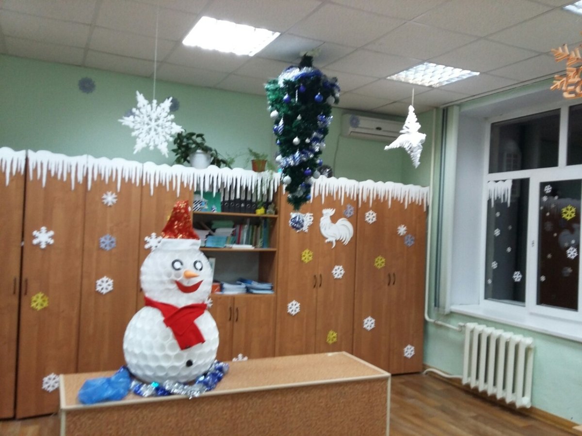 Украшение зала к новому году