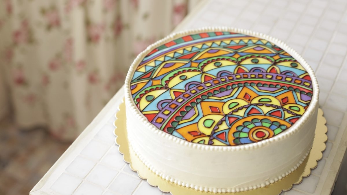 Торт витраж