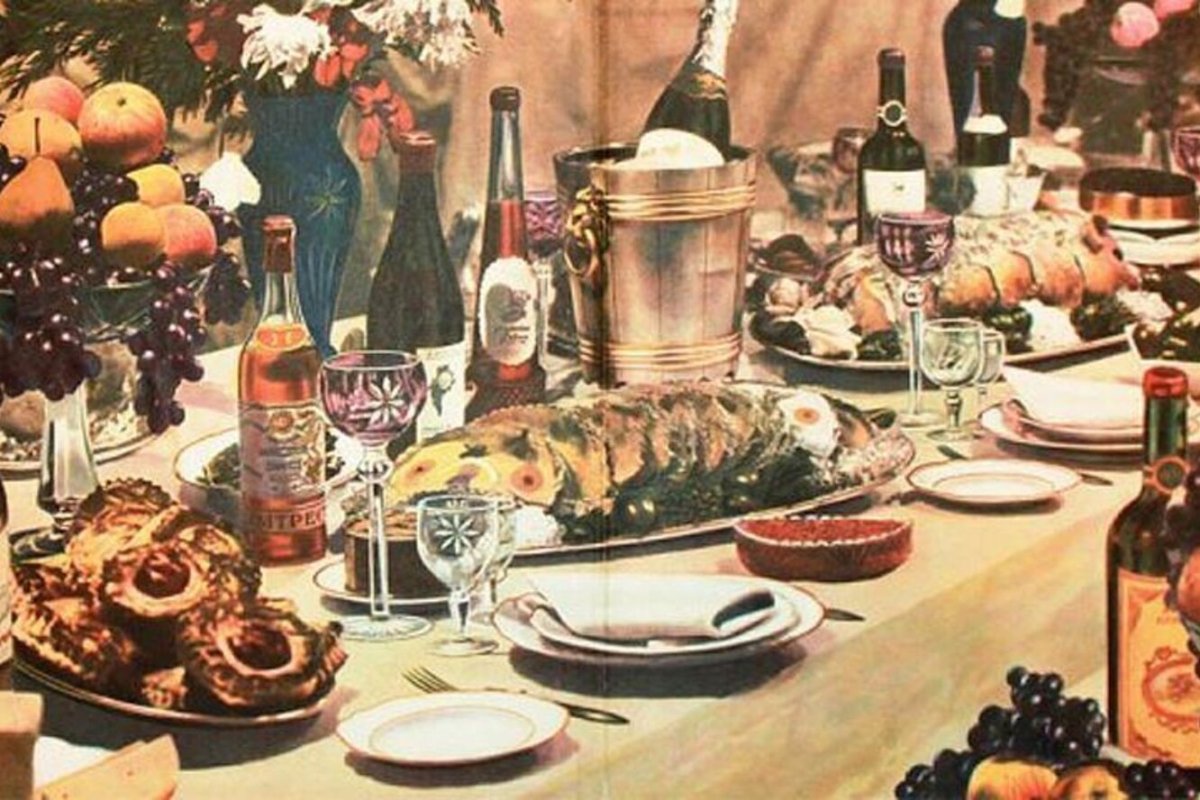 Праздничный стол в советское время
