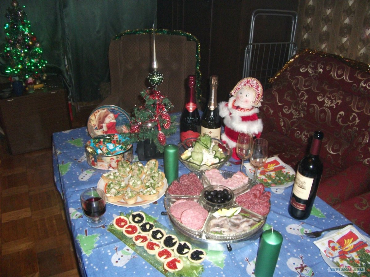 Новогодний стол в СССР меню