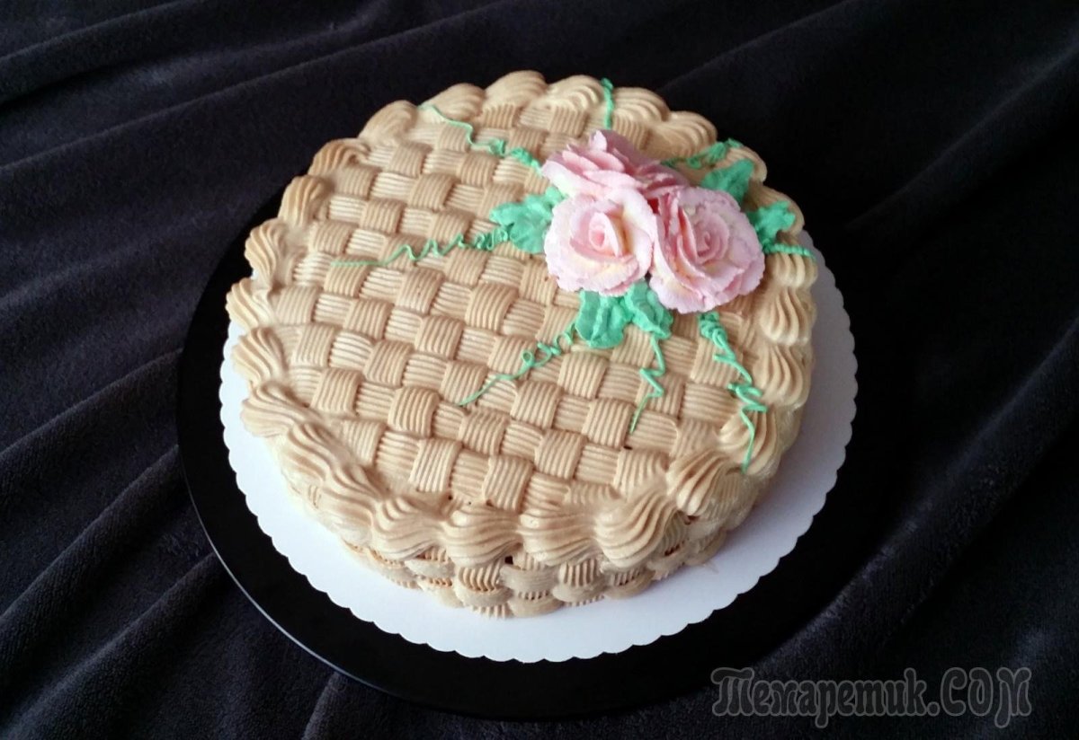 Украшение торта масляным кремом