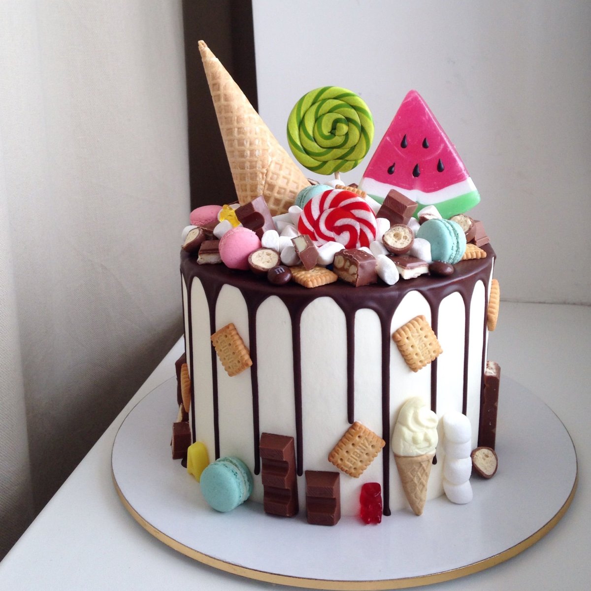 Торт с вафельным рожком