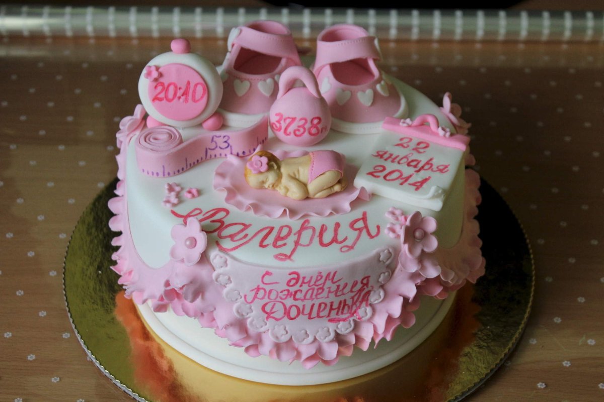 Торт на крестины для девочки