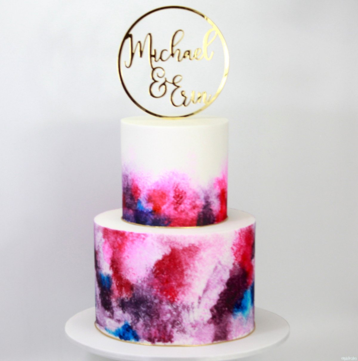 Торт с сине-голубым декором