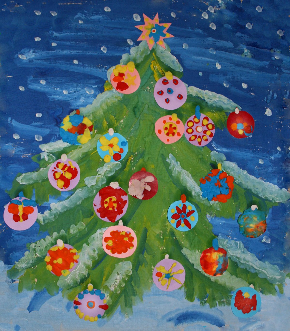 Рисование Новогодняя елочка