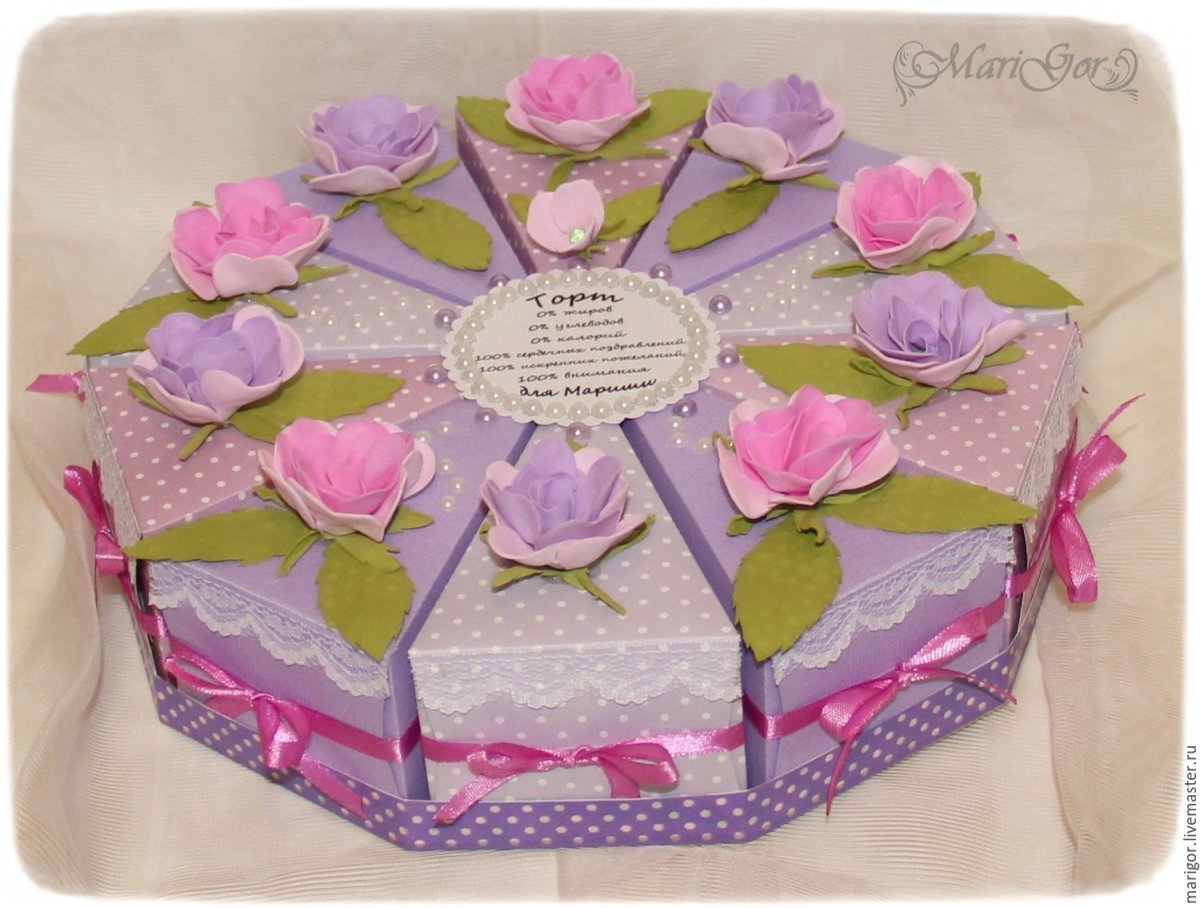 Бумажный торт с пожеланиями