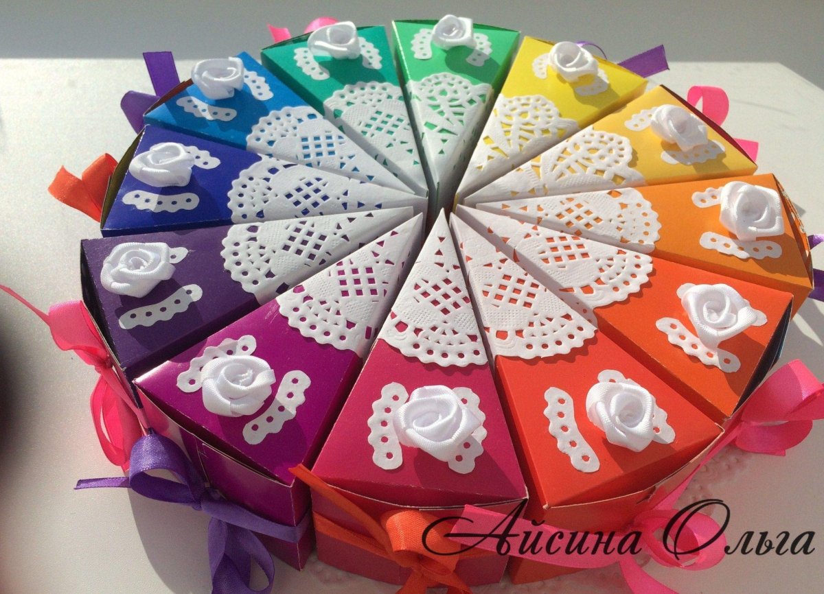 Торт из бумаги с пожеланиями