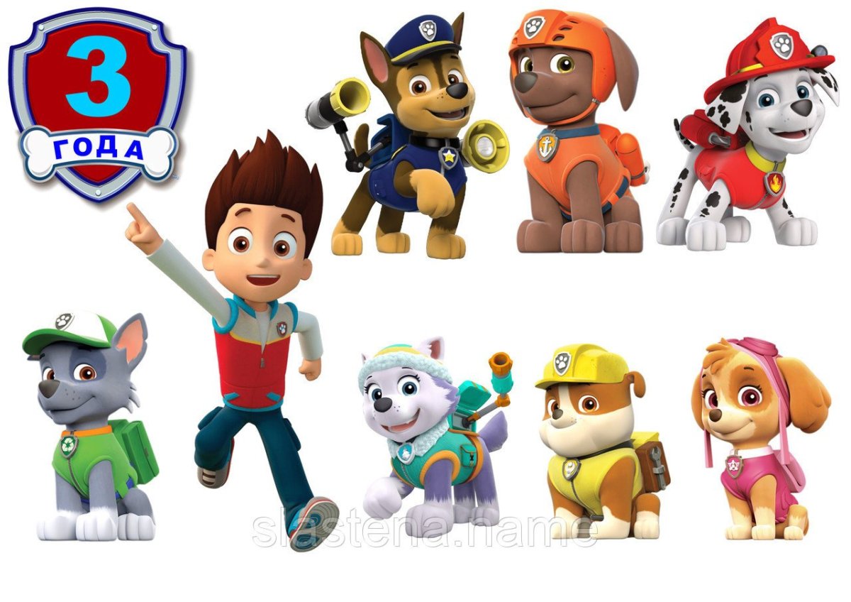 Щенячий патруль герои для сахарной печати