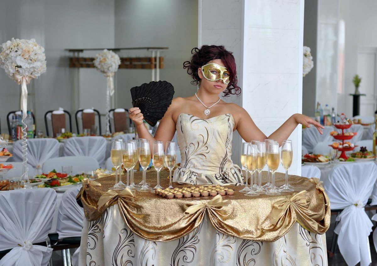 Девушка Фуршет на мероприятие