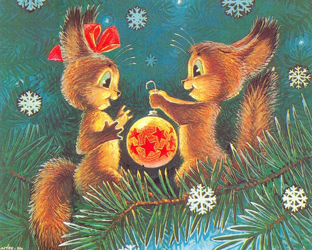 Новогодние открытки 1981 года