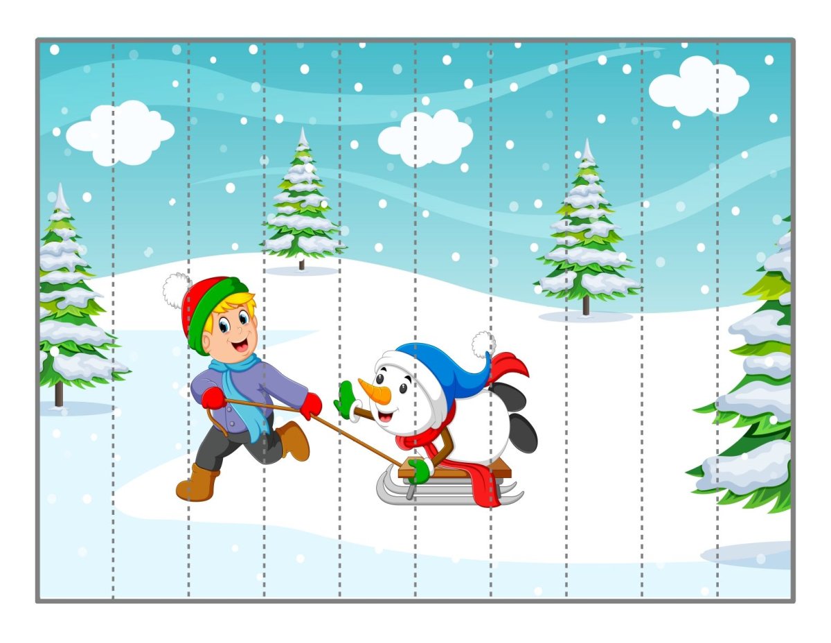 Пазлы новогодние разрезные