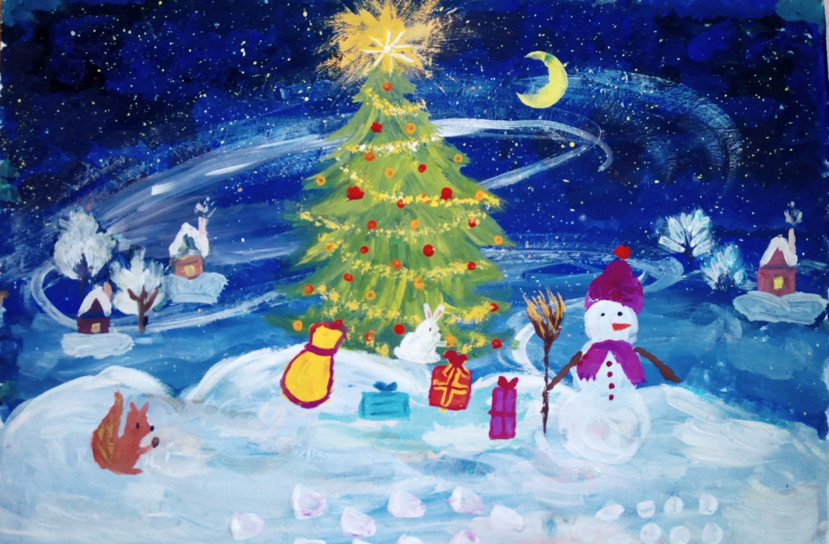 Детские рисунки на новый год