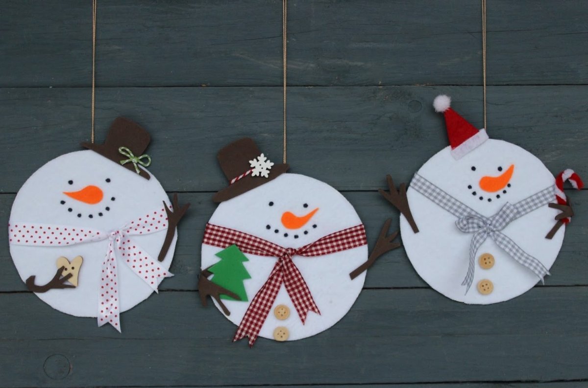 Плоские новогодние игрушки из картона