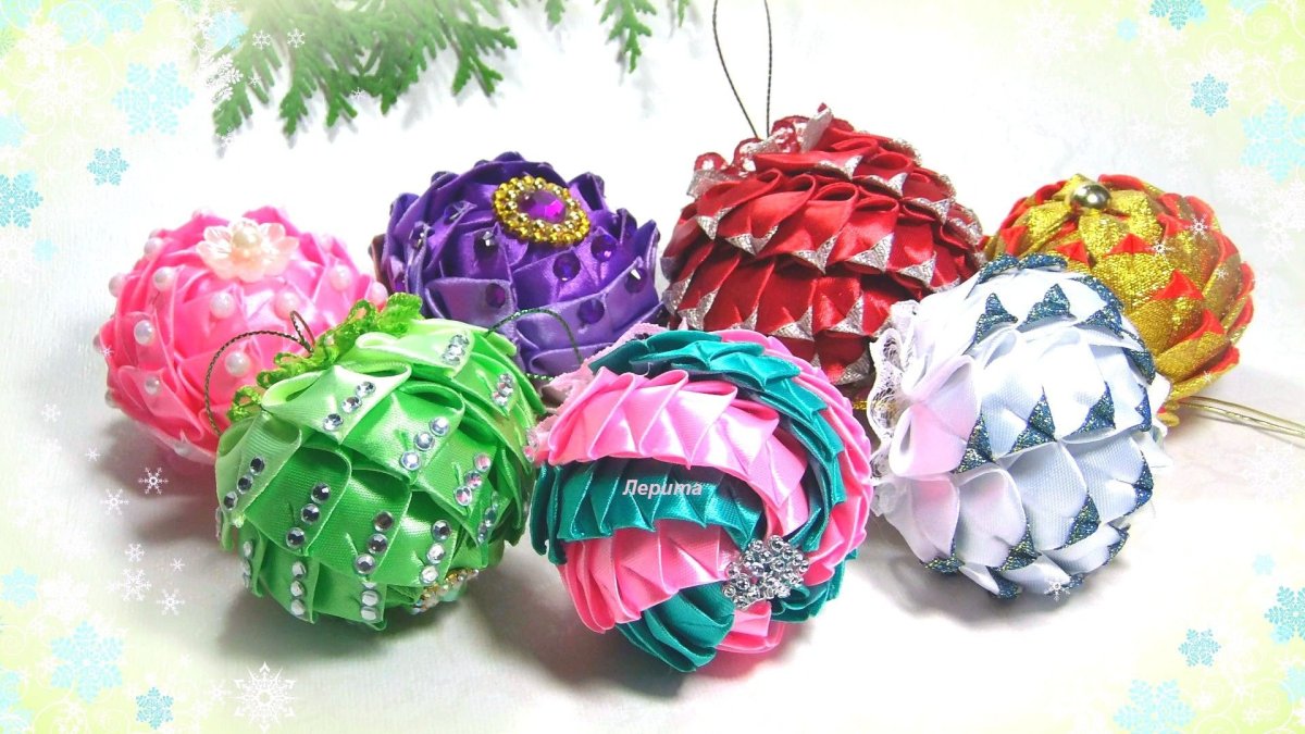 Канзаши новогодние игрушки