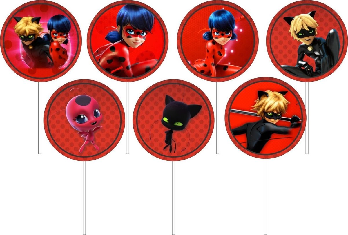 Леди баг печать круглая