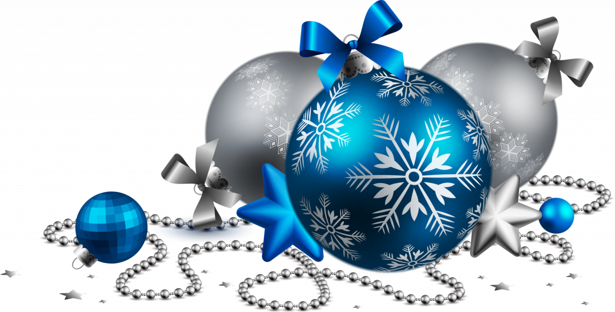 Синие новогодние шары