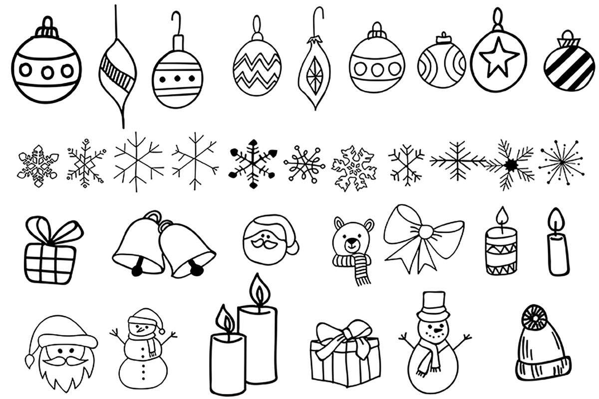 Новогодние рисунки для скетчбука