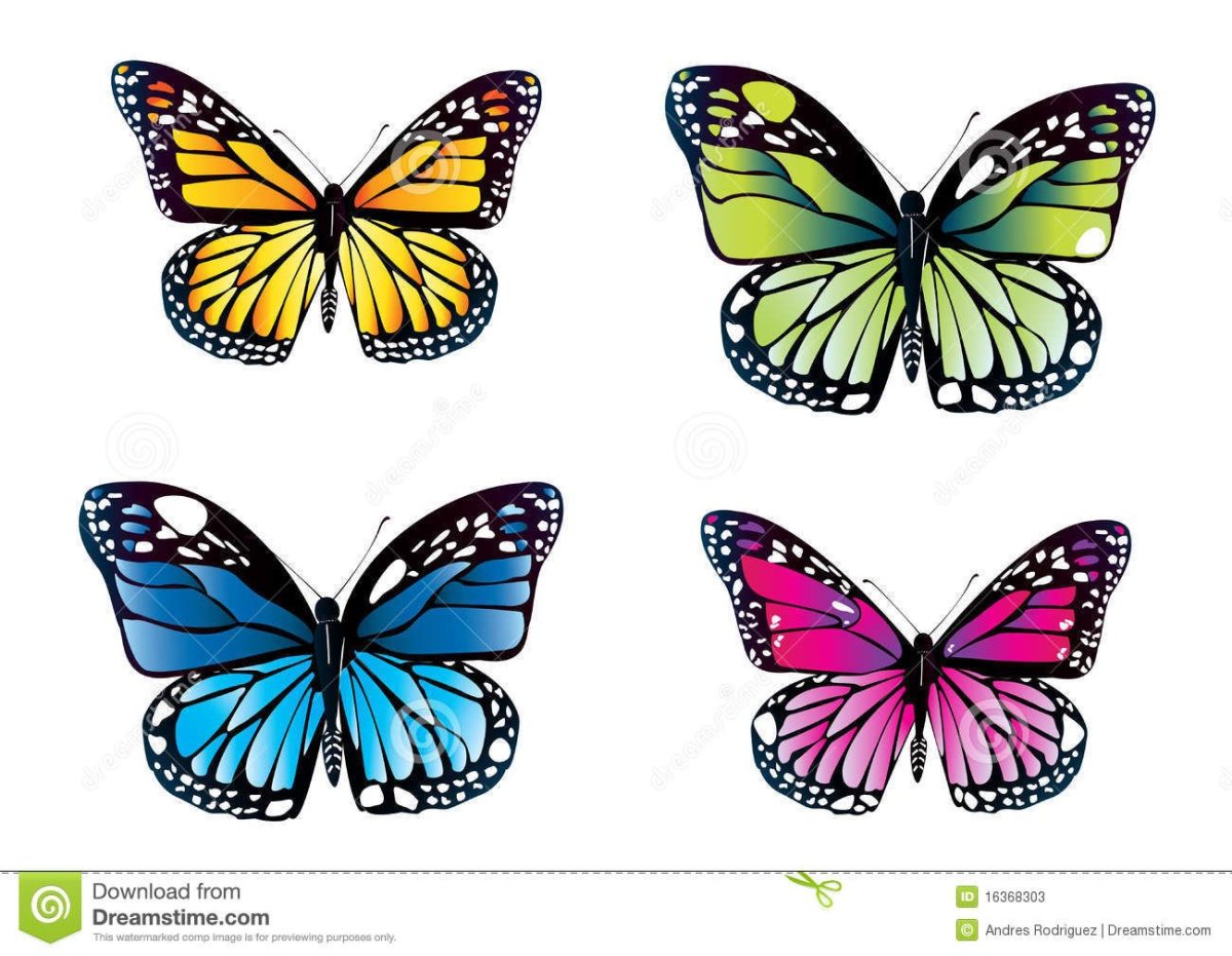 Бабочки для печати на сахарной бумаге